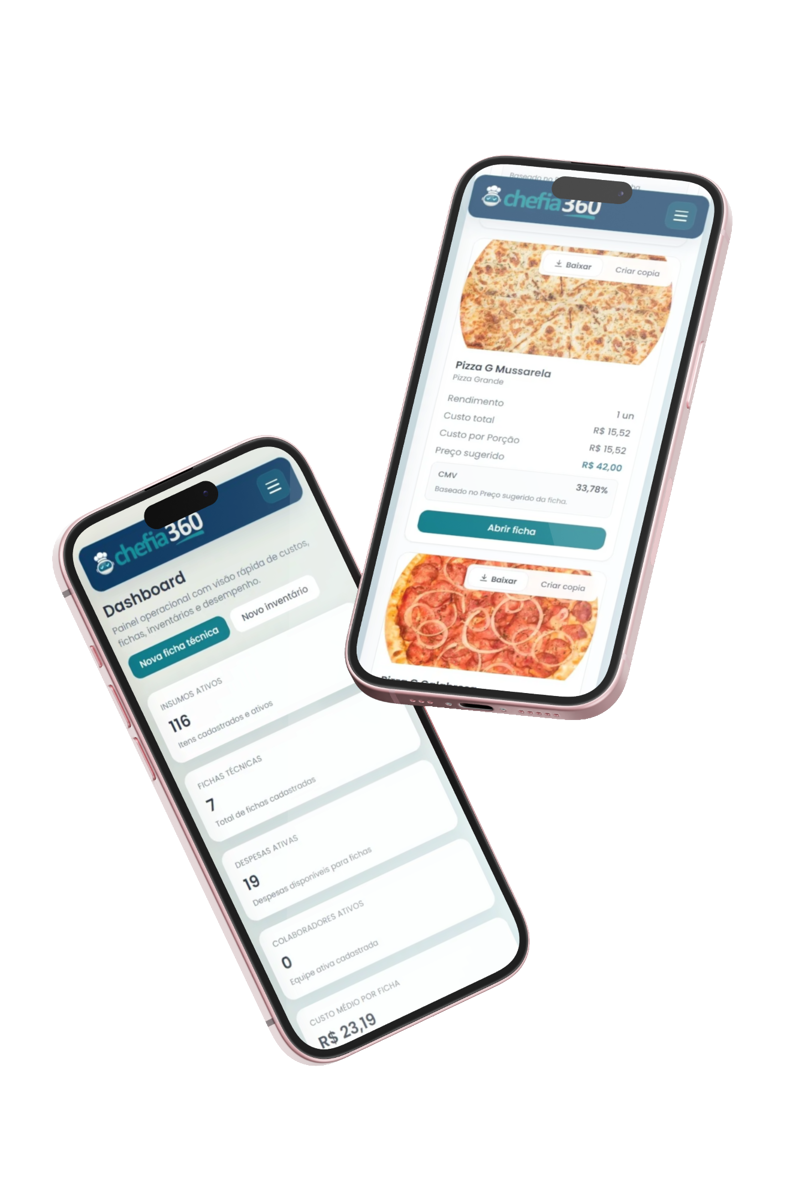 Aplicativo Chefia360 em iPhone